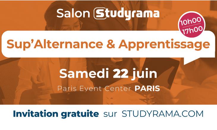 Vignette du salon Studyrama Sup’Alternance et Apprentissage 2024 à Paris